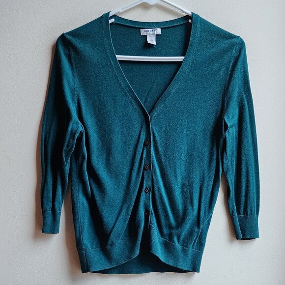 Old Navy Sweaters - Old Navy Turquoise Button Down Cardigan Size Petite Small